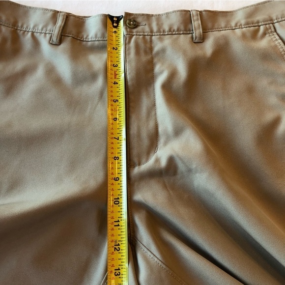 Pga Flat Front Taupe Golf Long Shorts Size 34 - Picture 7 of 9